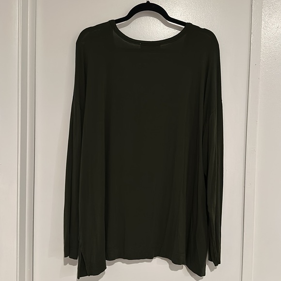 LOFT 20/22 Plus Dark Green Long Sleeve Blouse - Picture 5 of 7